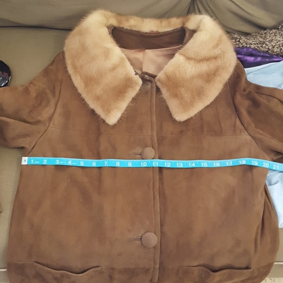 Vintage suede coat with mink collar/ring hat - Picture 7 of 8